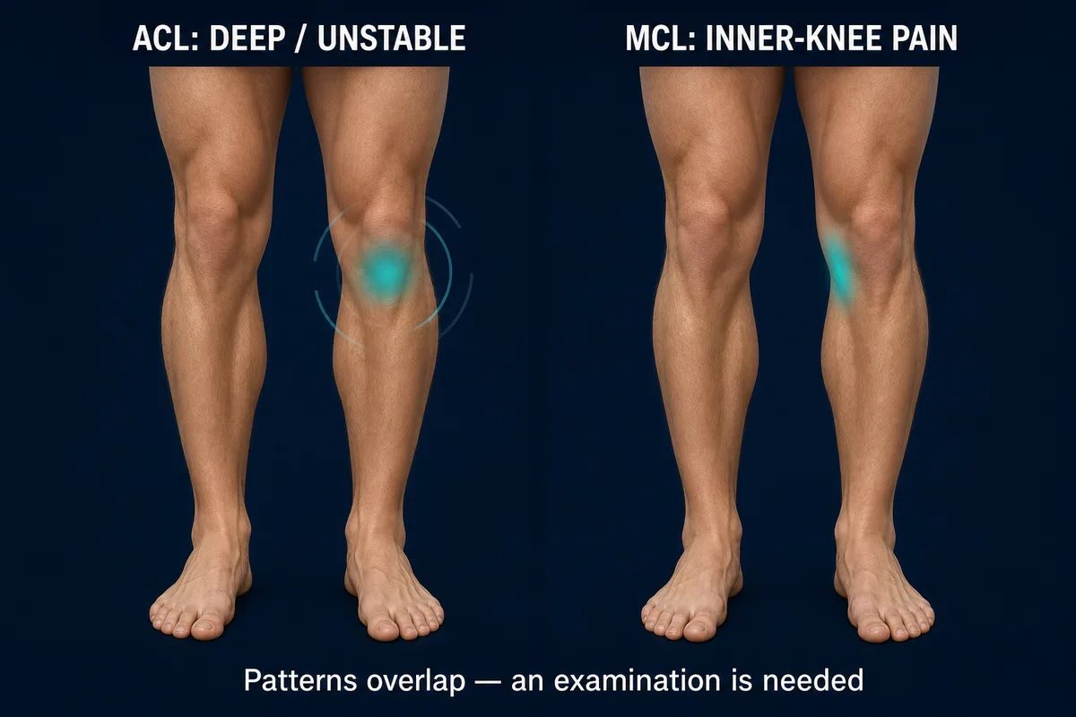 Comparison of common ACL and MCL symptom patterns.