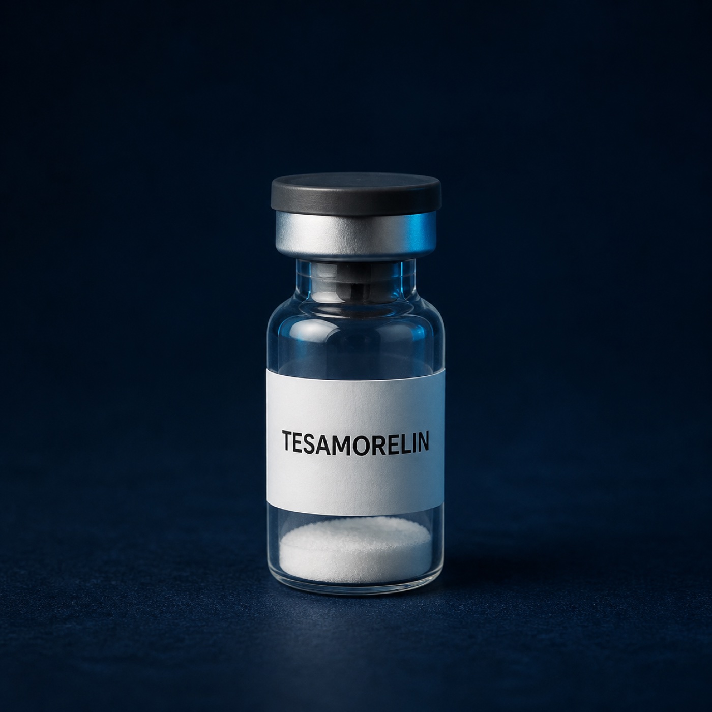 A generic educational vial labelled tesamorelin.