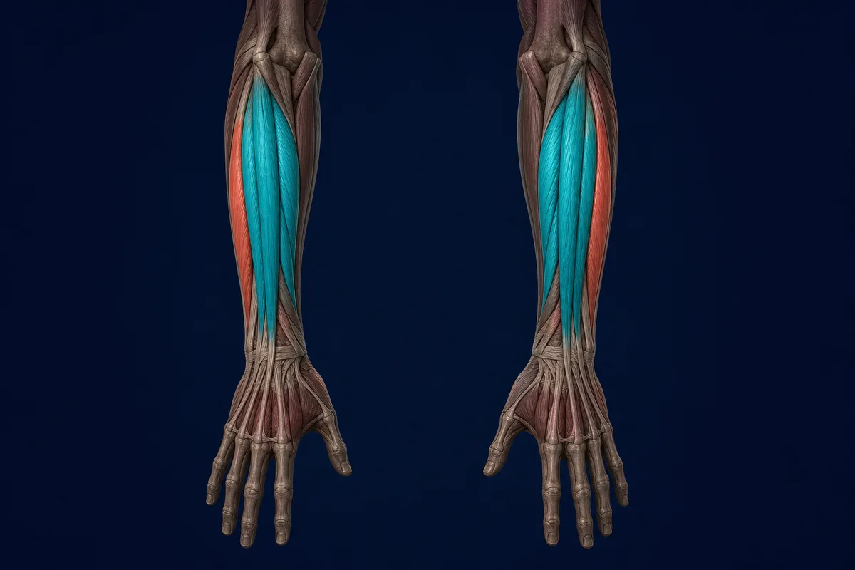 Anatomy highlighting the structures involved in Eccentric Wrist Extension