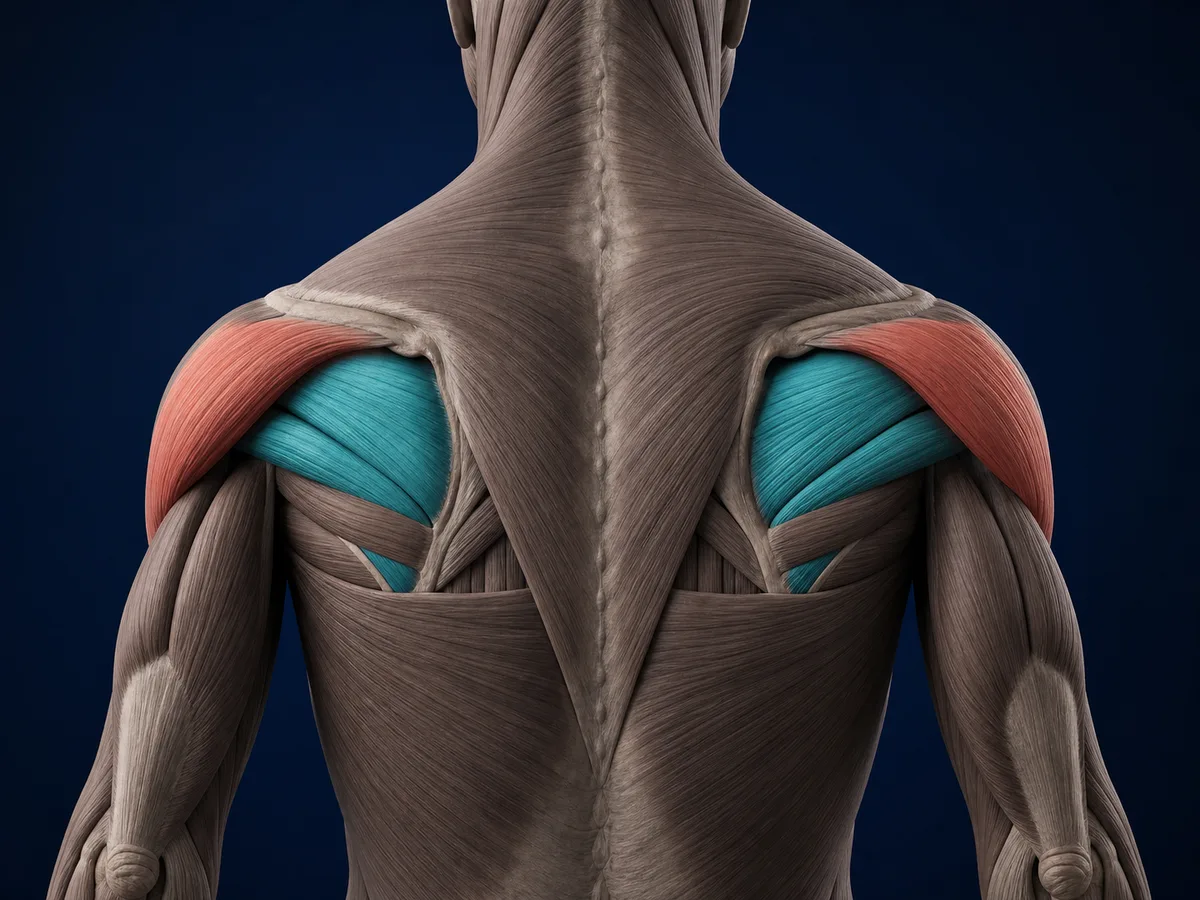 Anatomy highlighting the structures involved in External Rotation with Resistance Band