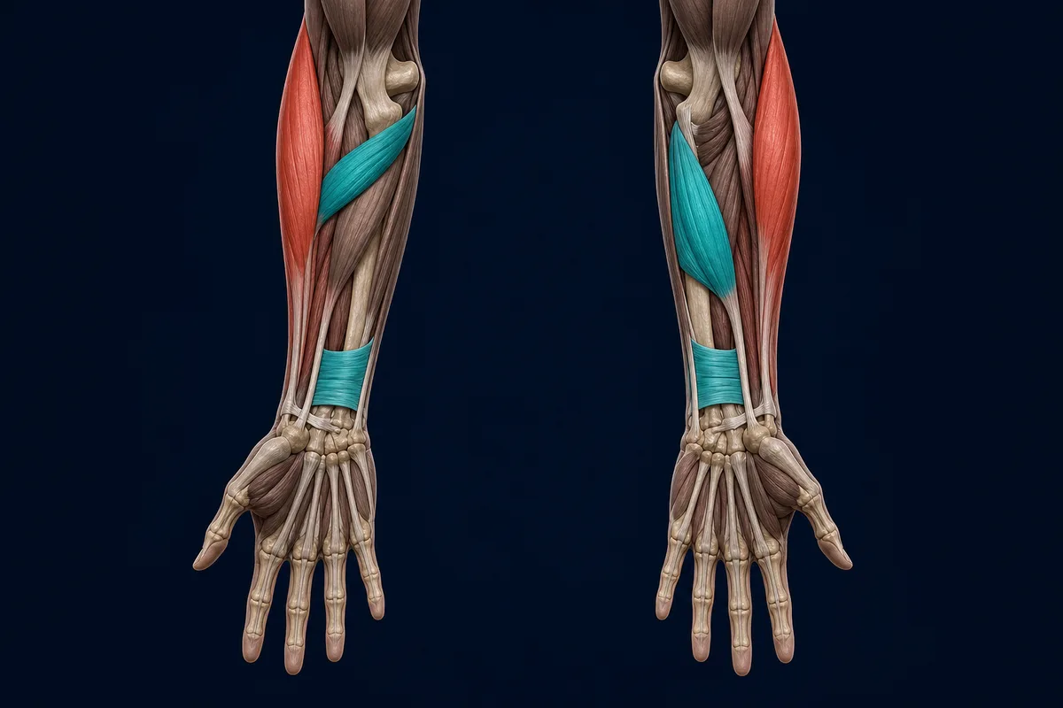 Anatomy highlighting the structures involved in Forearm Pronation and Supination