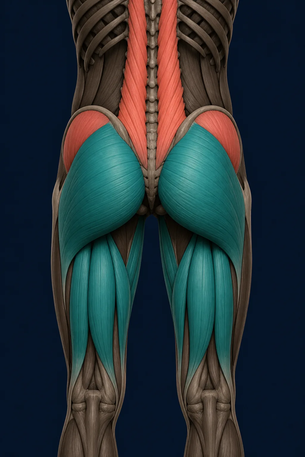 Anatomy highlighting the structures involved in Hip Hinge