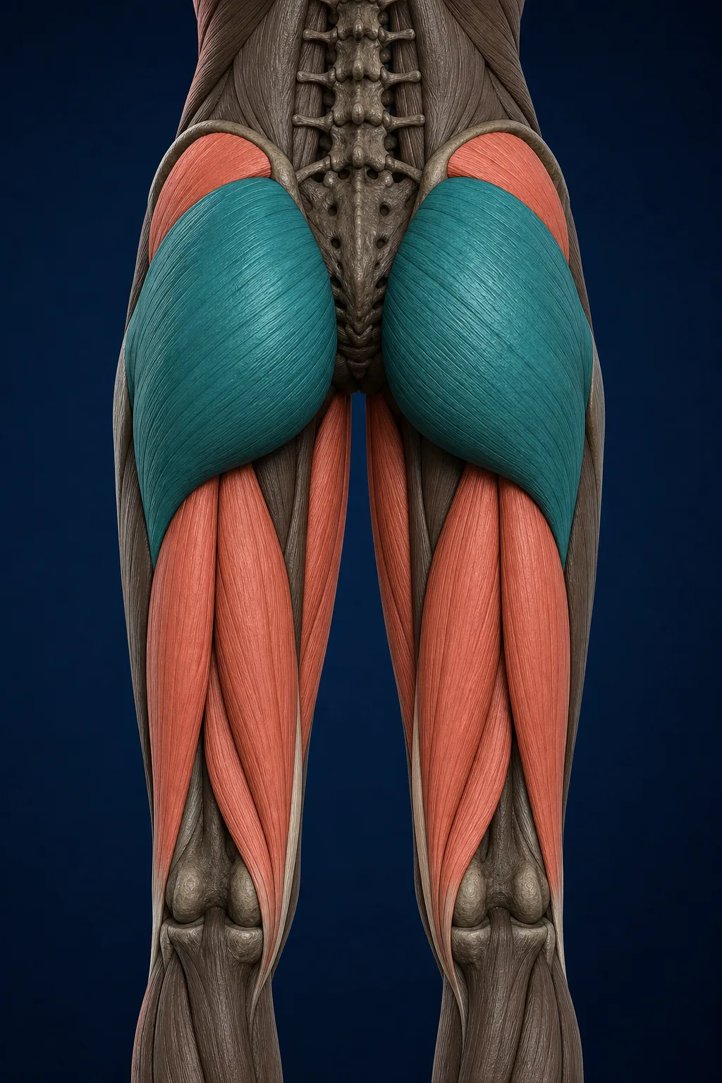 Anatomy highlighting the structures involved in Hip Thrust