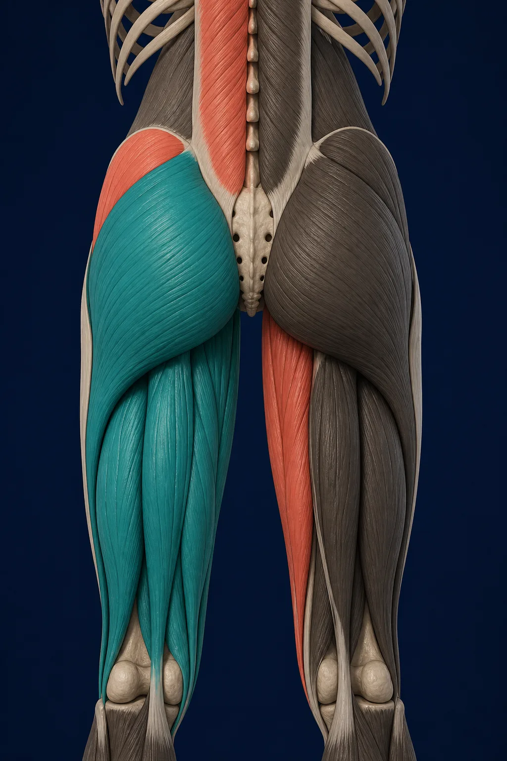 Anatomy highlighting the structures involved in Single-Leg Deadlift