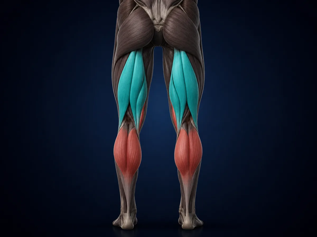 Anatomy highlighting the structures involved in Standing Hamstring Curl