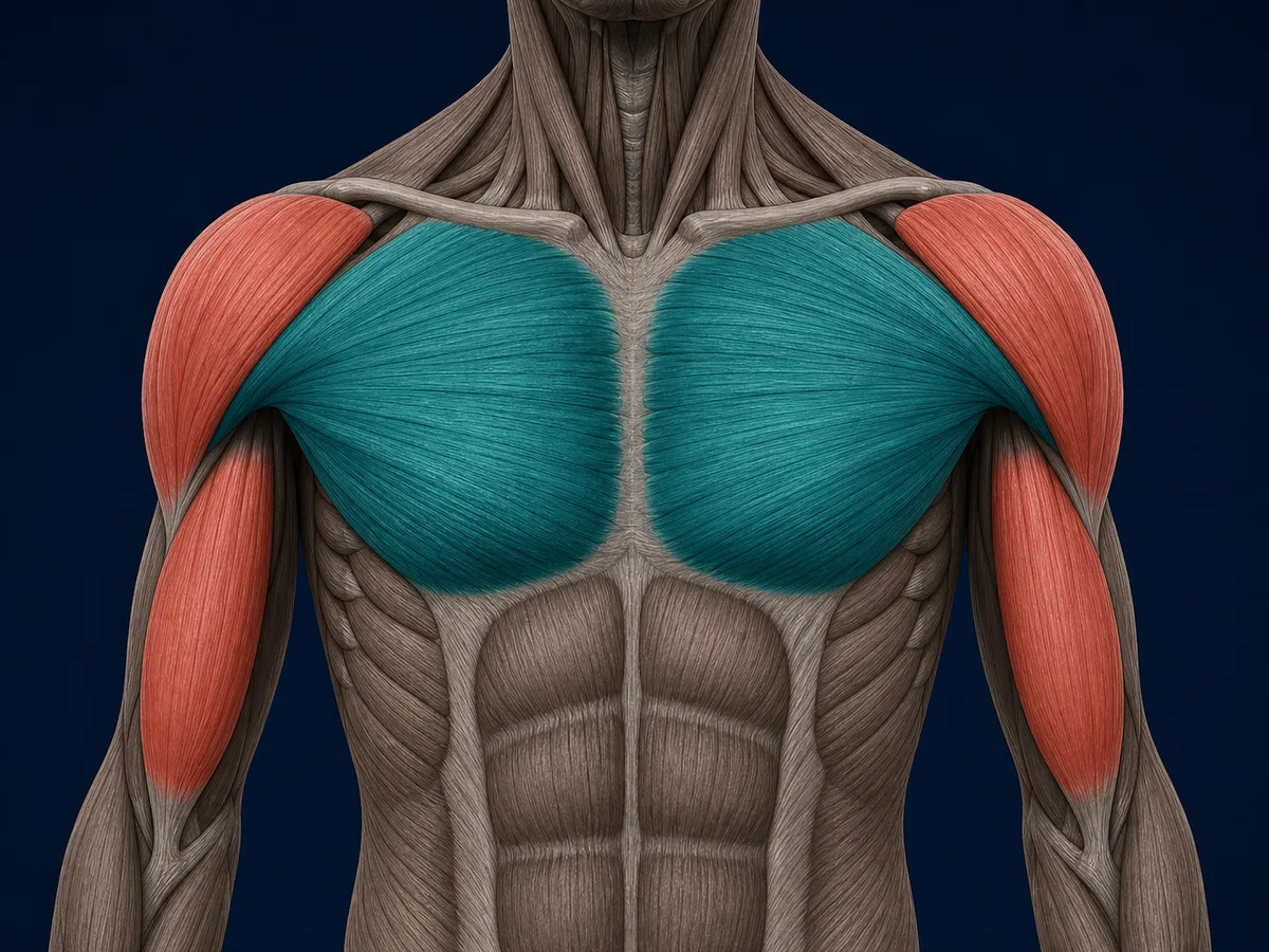 Anatomy highlighting the structures involved in Wall Push-Up
