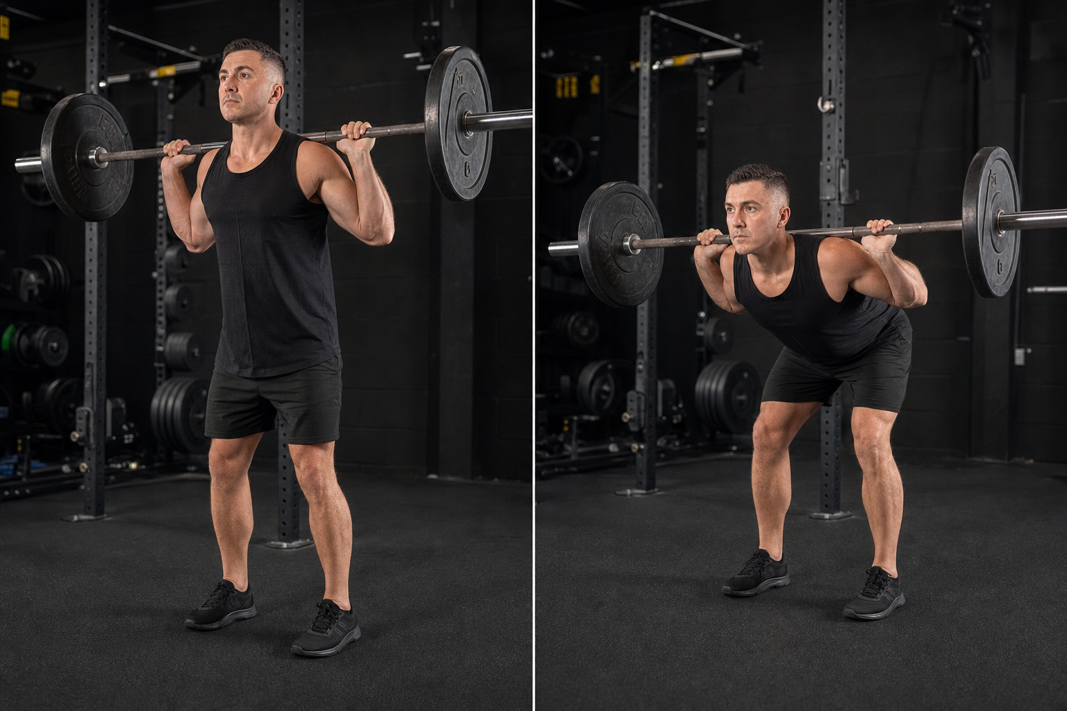 Start and finish demonstration of Barbell Good Morning