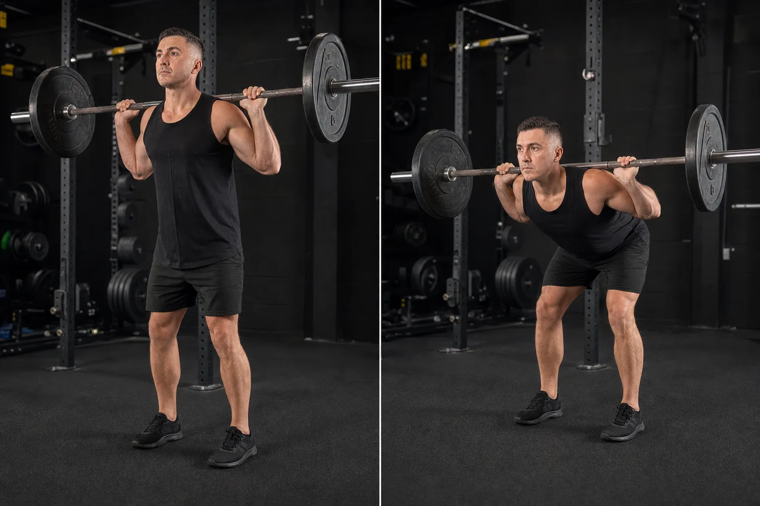 Start and finish demonstration of Barbell Good Morning