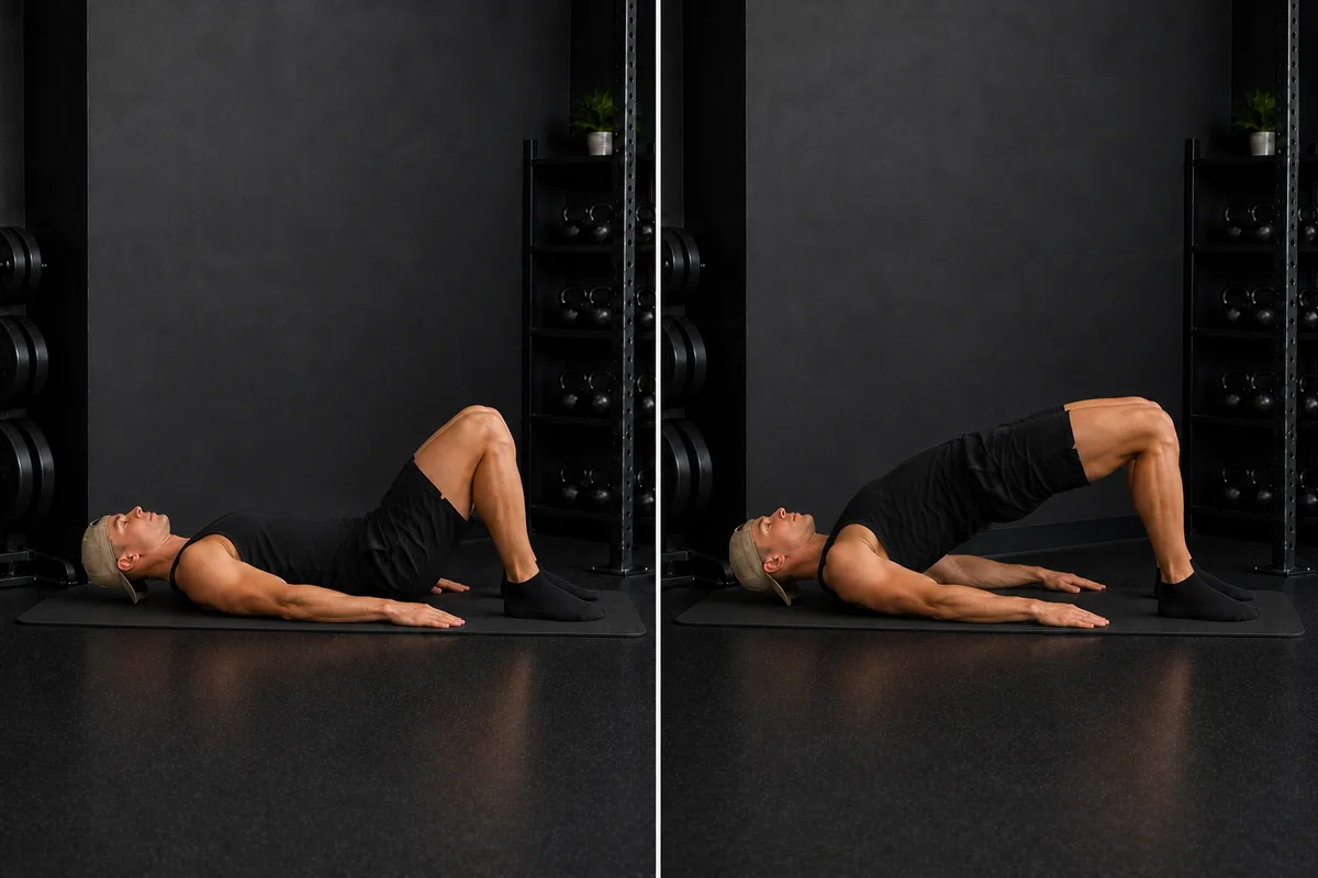 Start and finish demonstration of Glute Bridge