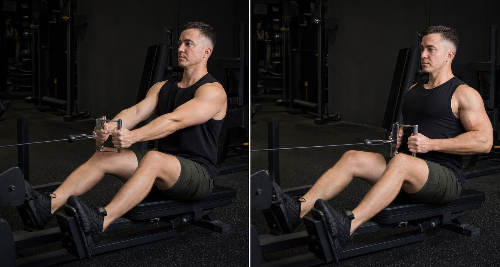 Start and finish demonstration of Seated Cable Row