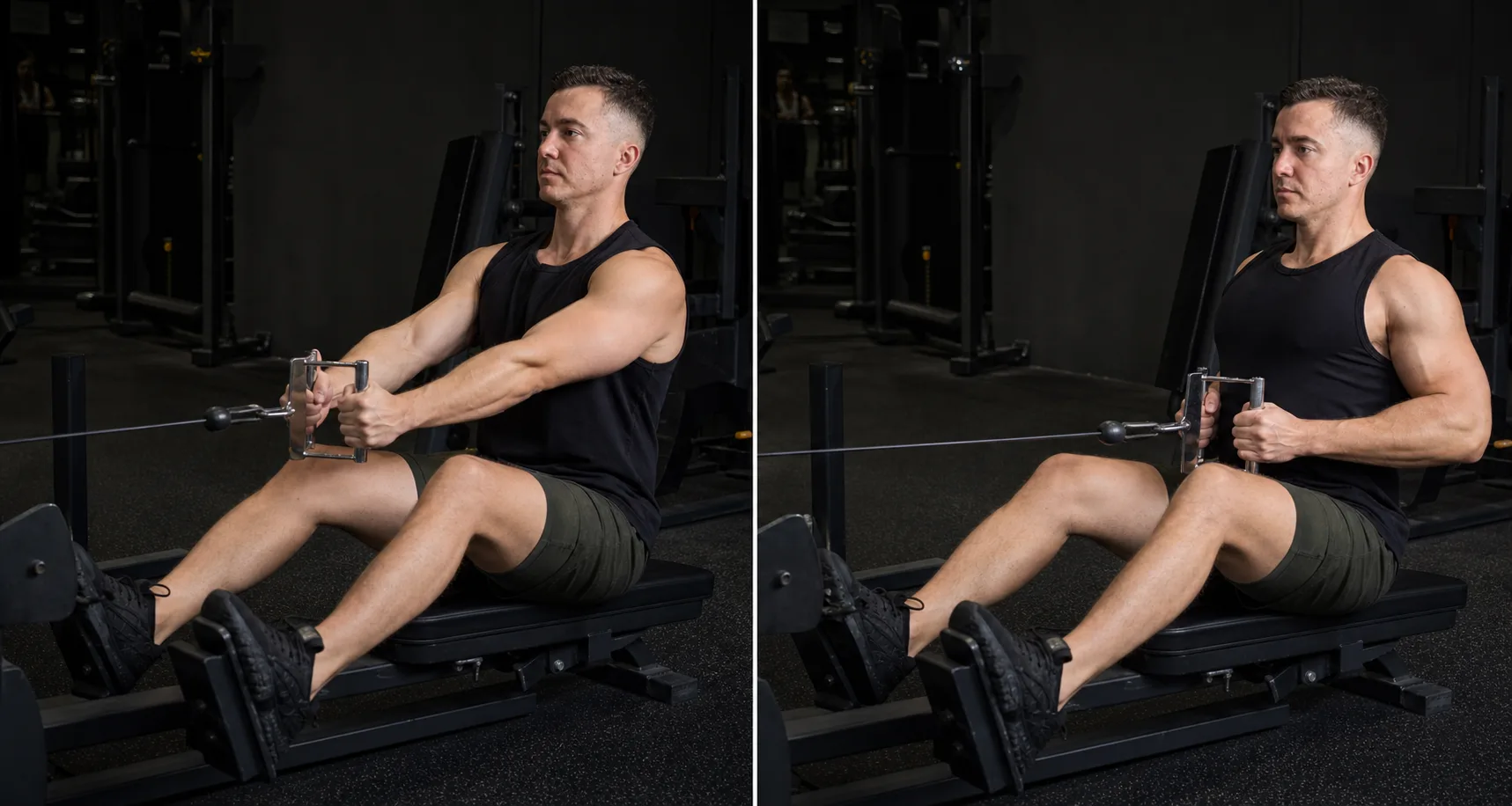 Start and finish demonstration of Seated Cable Row
