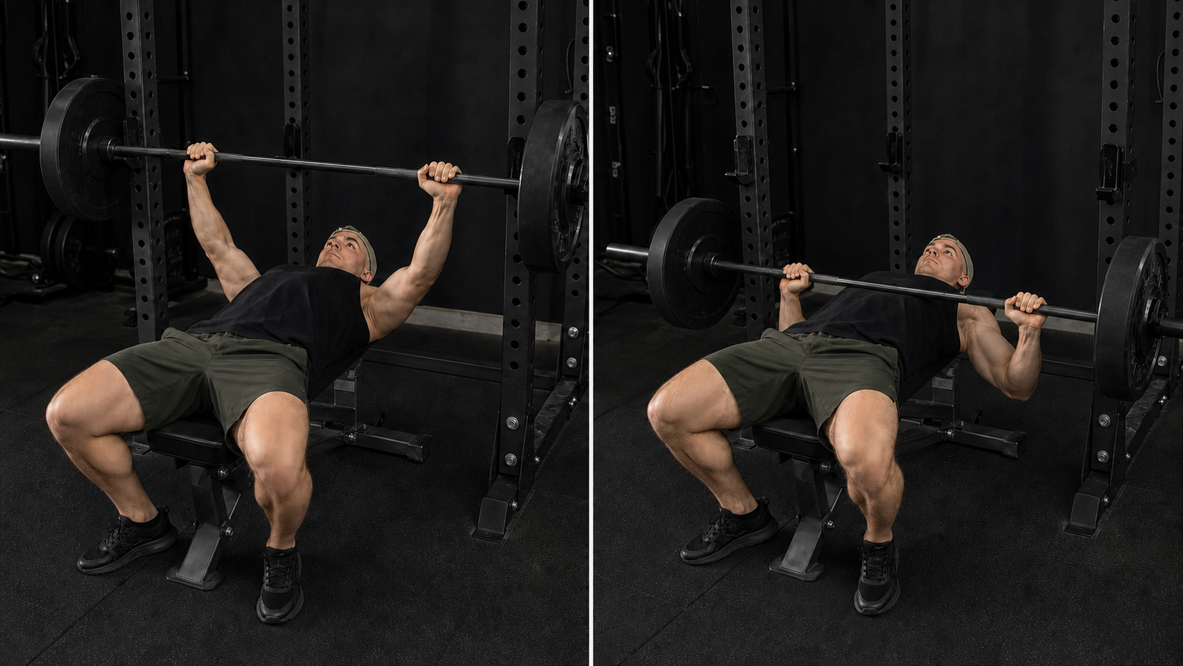 Start and finish demonstration of Barbell Bench Press