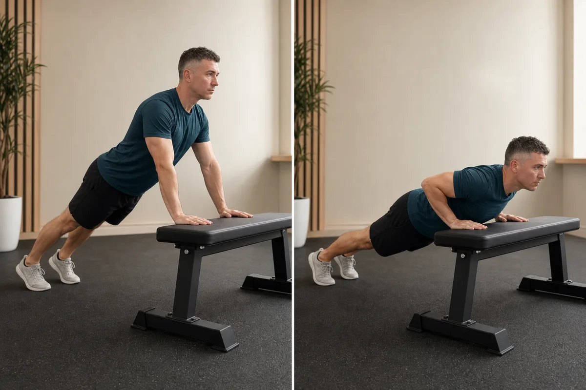 Start and finish demonstration of Incline Push-Up