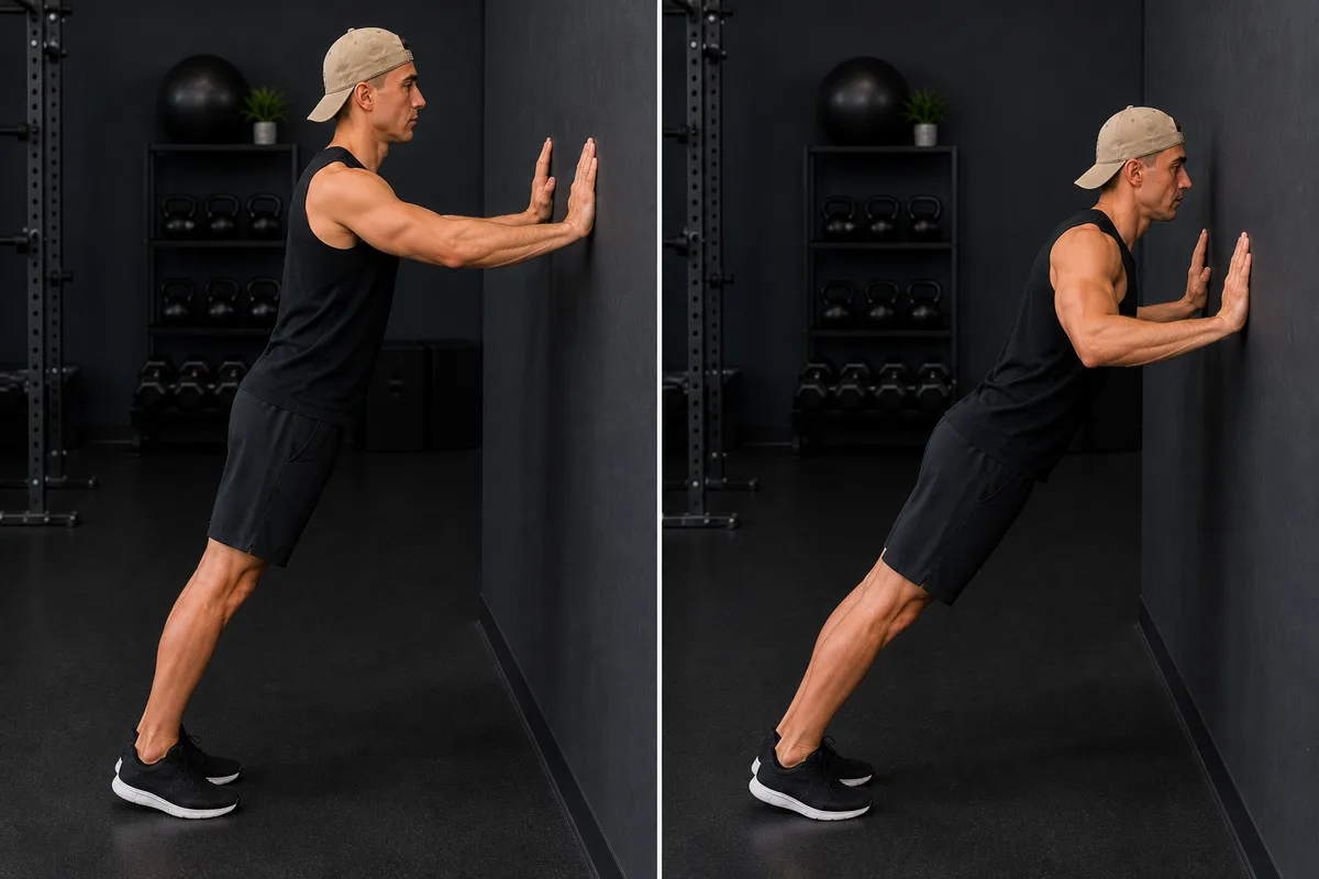 Start and finish demonstration of Wall Push-Up