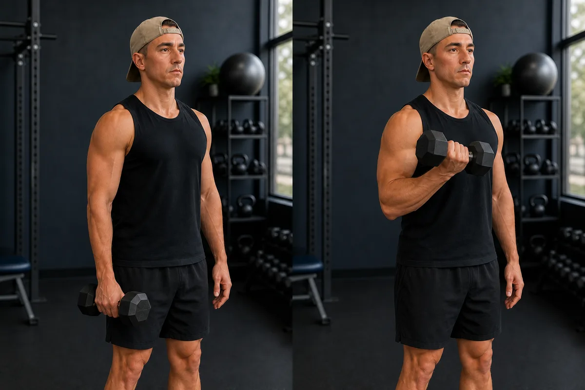 Start and finish demonstration of Controlled Biceps Curl