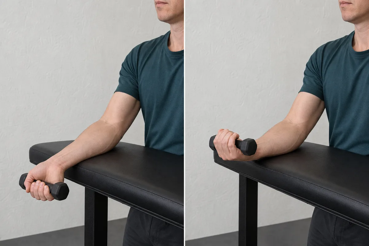 Start and finish demonstration of Wrist Flexion Strengthening