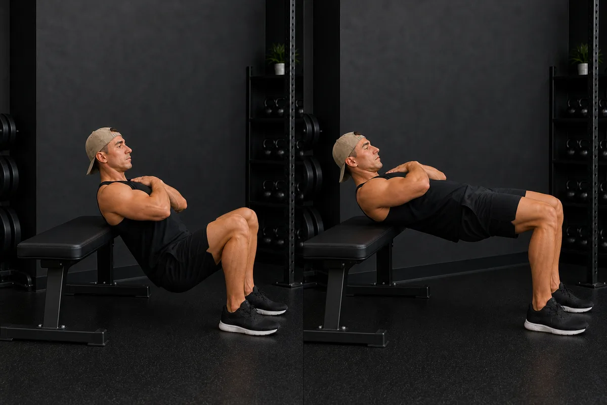 Start and finish demonstration of Hip Thrust