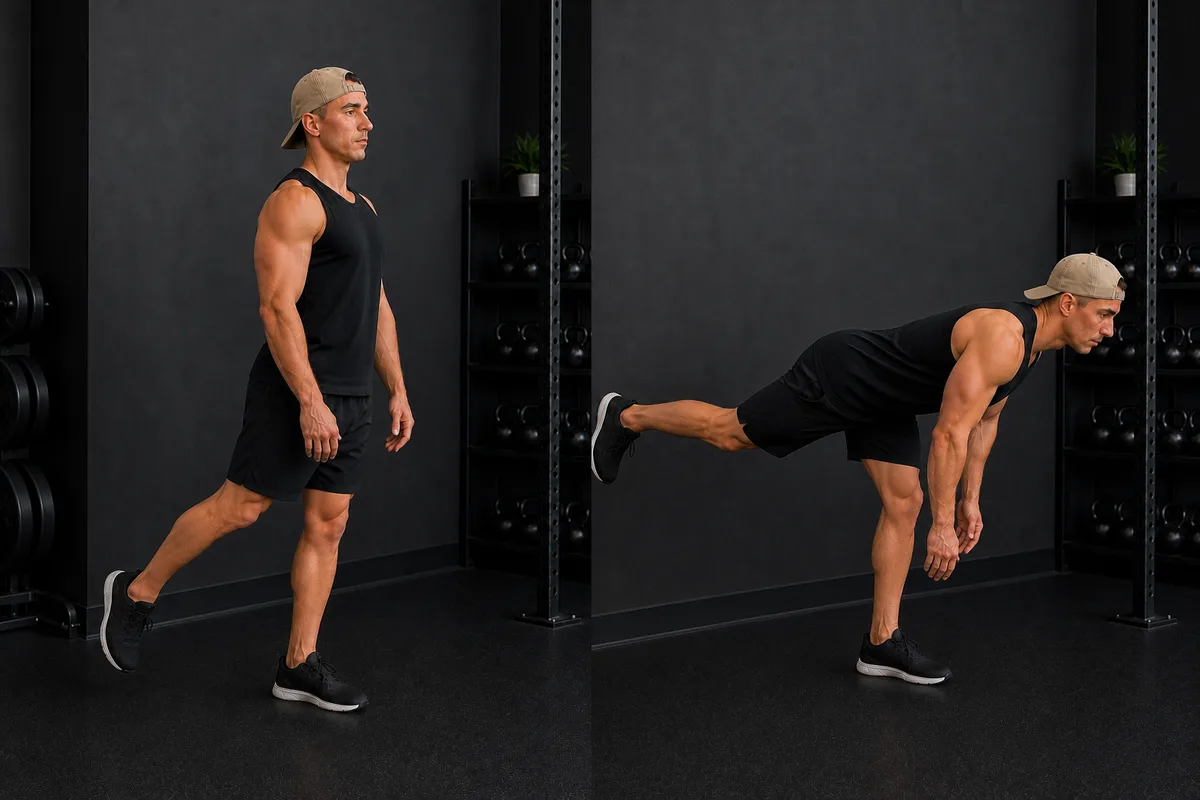 Start and finish demonstration of Single-Leg Deadlift
