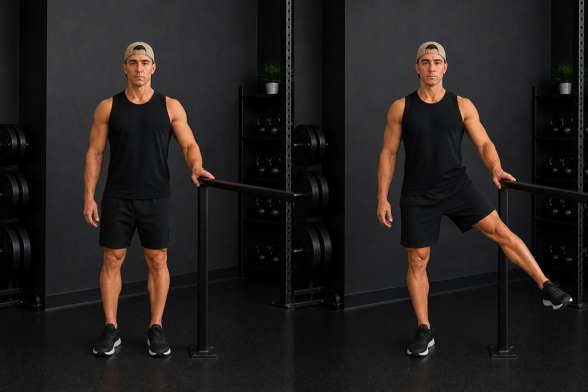 Start and finish demonstration of Standing Hip Abduction