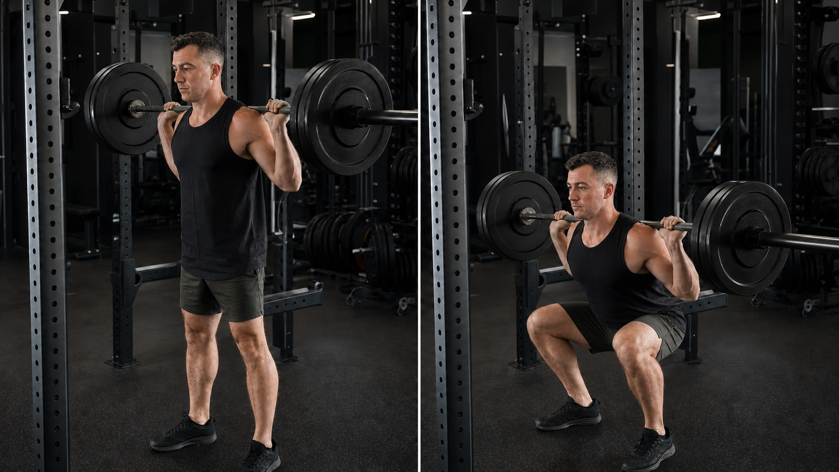 Start and finish demonstration of Barbell Back Squat