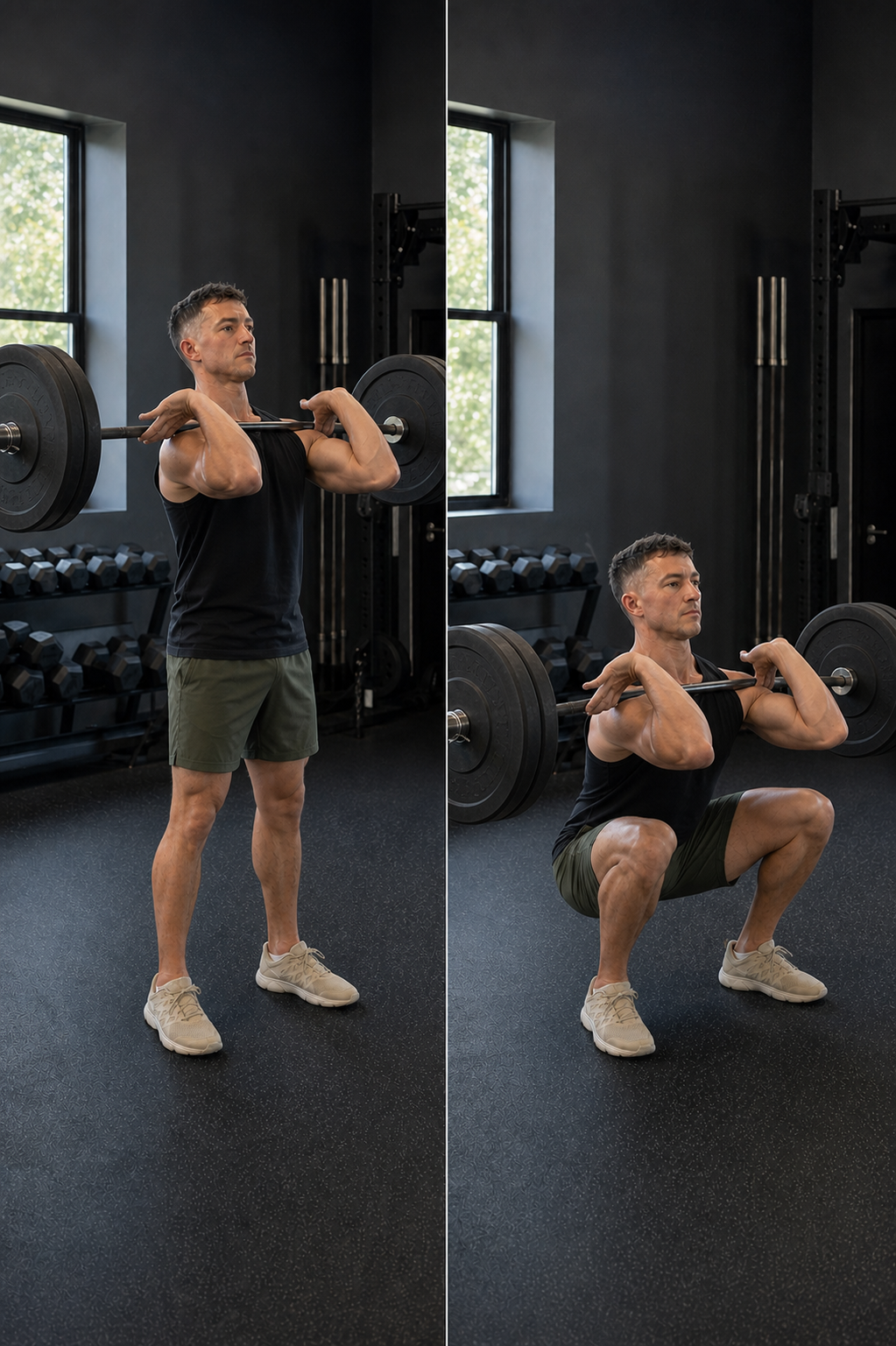 Start and finish demonstration of Front Squat