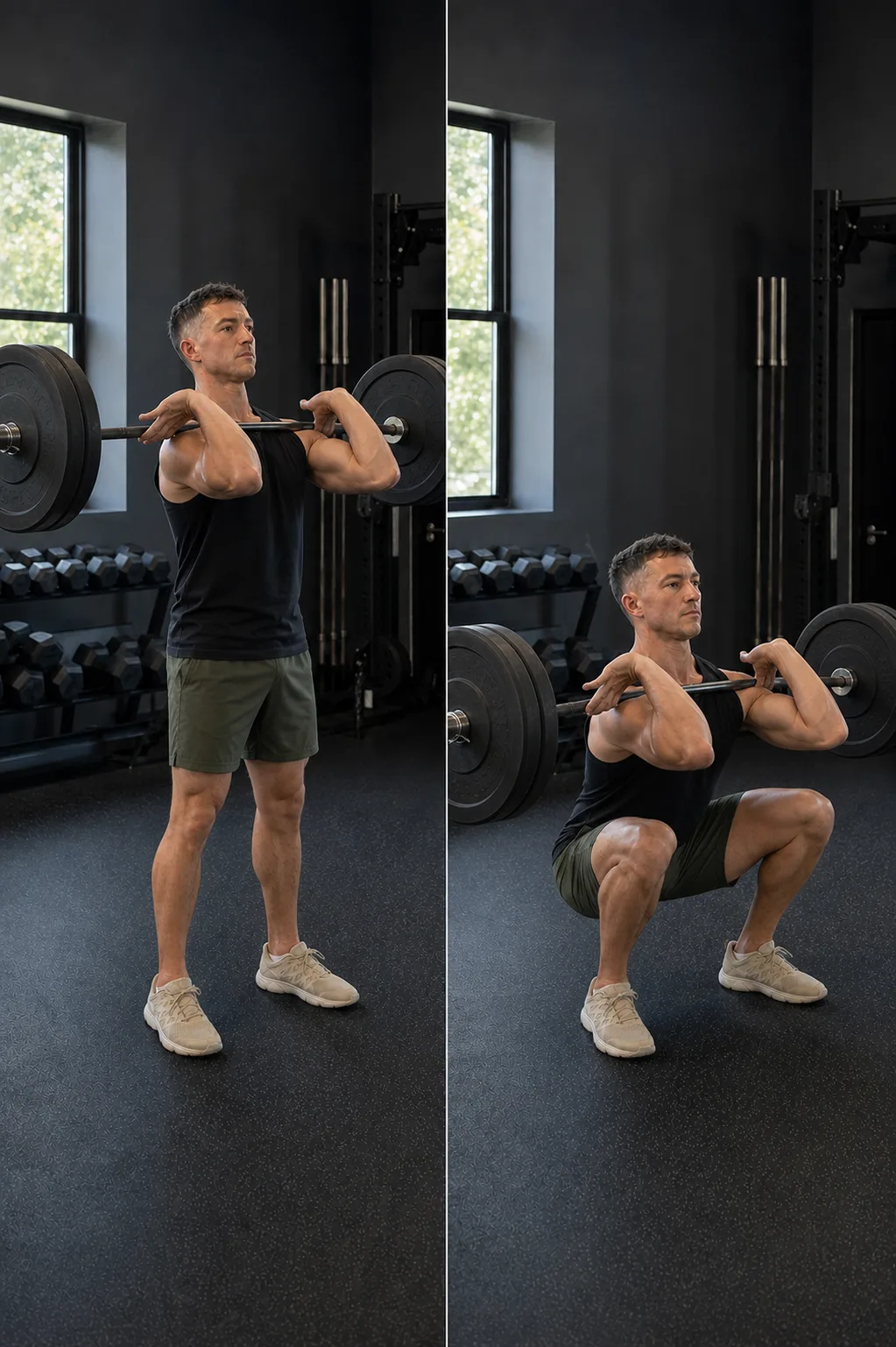 Start and finish demonstration of Front Squat