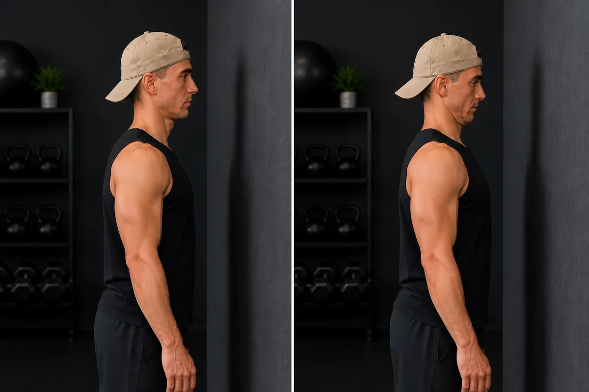 Start and finish demonstration of Chin Tucks