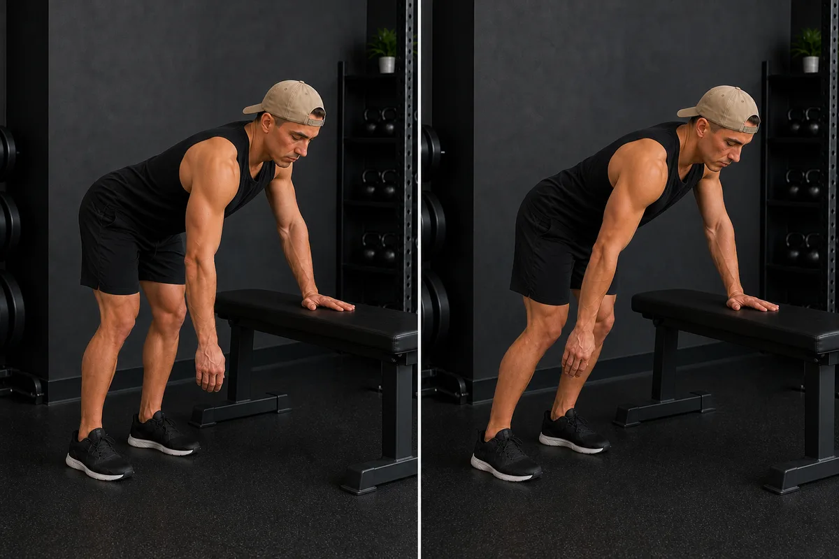 Start and finish demonstration of Pendulum Exercise (Codman Exercise) for the Shoulder
